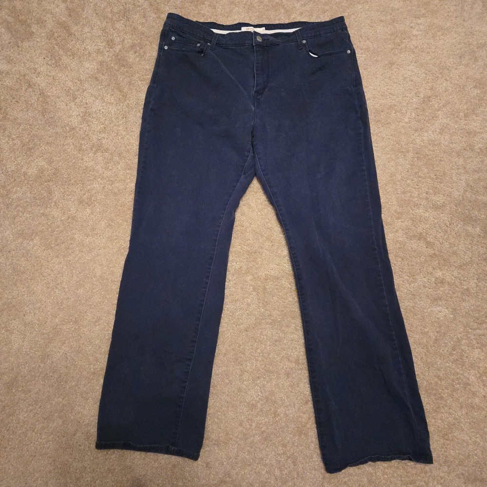 Levi's 505 Jeans Mens 34x32 Navy Blue Denim Straight Leg Regular Fit Dark Wash